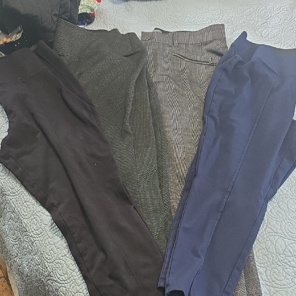 Stylish Women's Pants Set - Black, Gray, and Blue